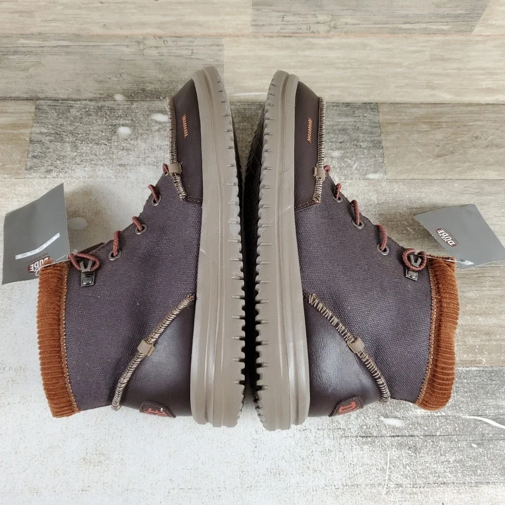 Hey Dude Mens Bradley Boots Sz 9 Corduroy Collar Stretch Boots Brown Chukka